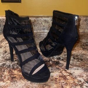 Chic Black Mesh Women's Heels